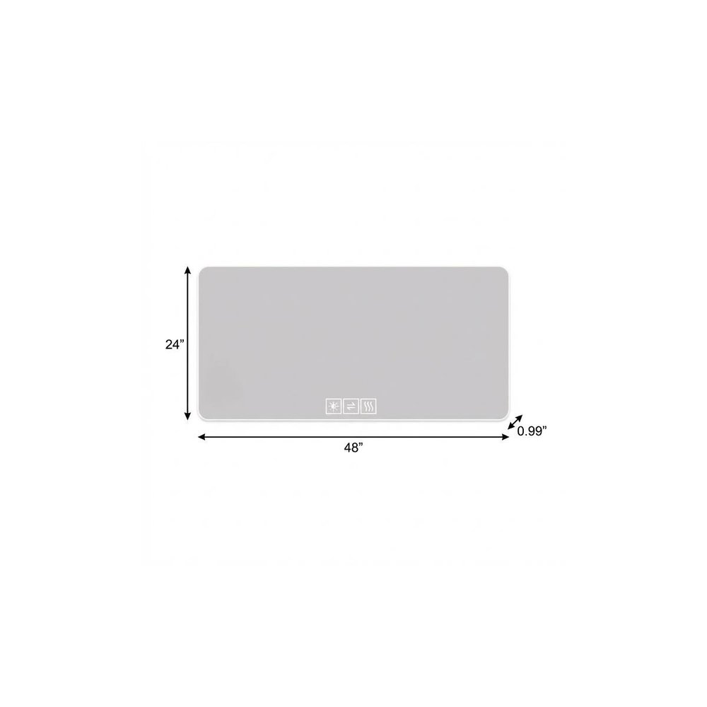 Lighted Frameless Anti Fog Bathroom Vanity Mirror - 24-inch