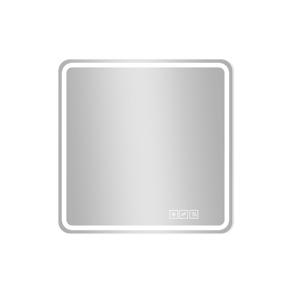 Square Lighted Frameless Anti Fog Bathroom Vanity Mirror - 36-inch