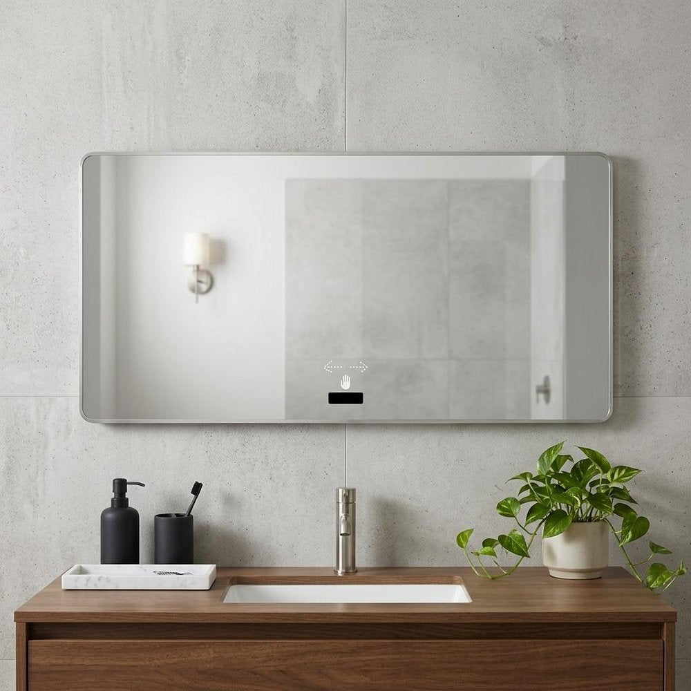 Lighted Frameless Anti Fog Bathroom Vanity Mirror - 32-inch