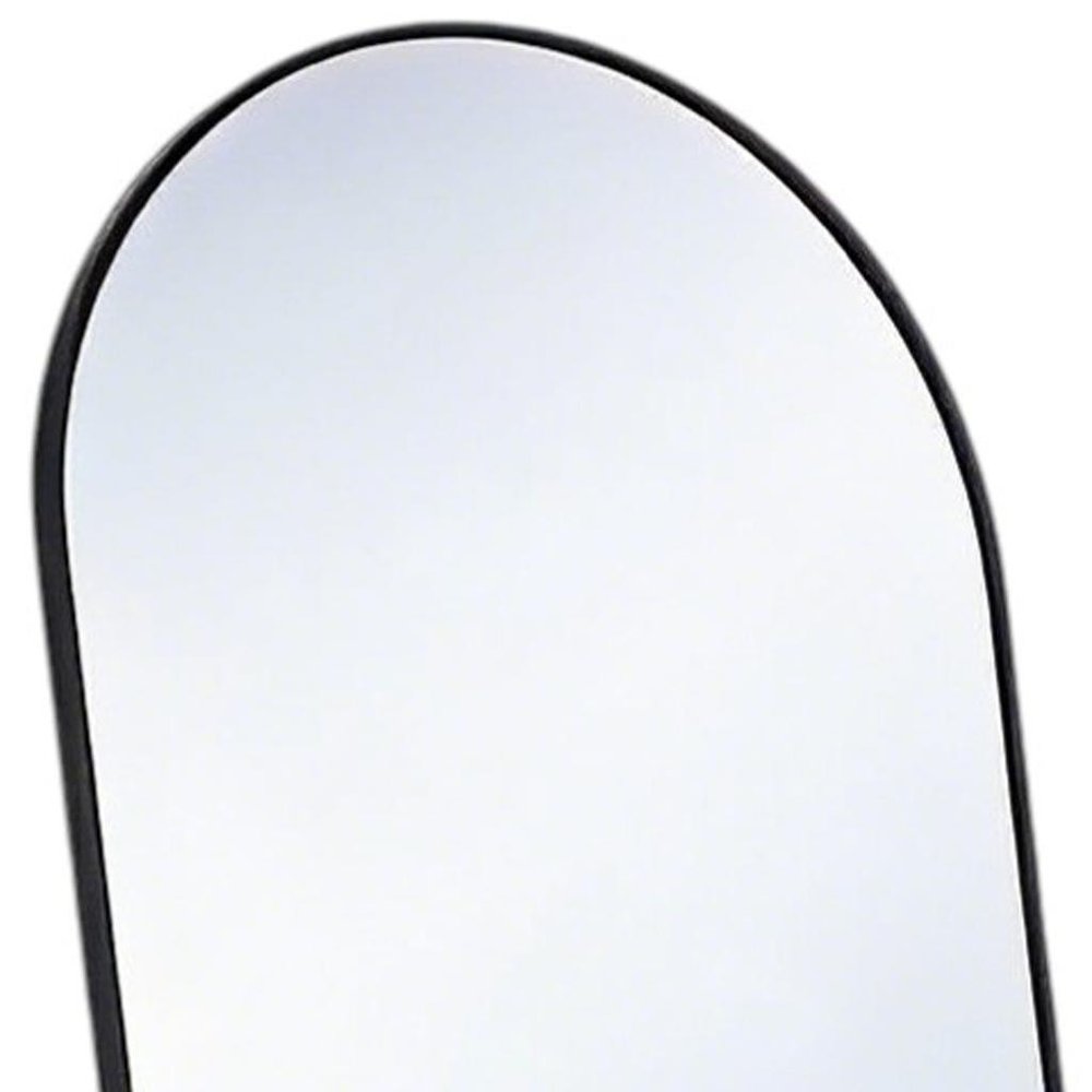 Black Aluminum Arch Freestanding and Wall Mounted Framed Full Length Mirror