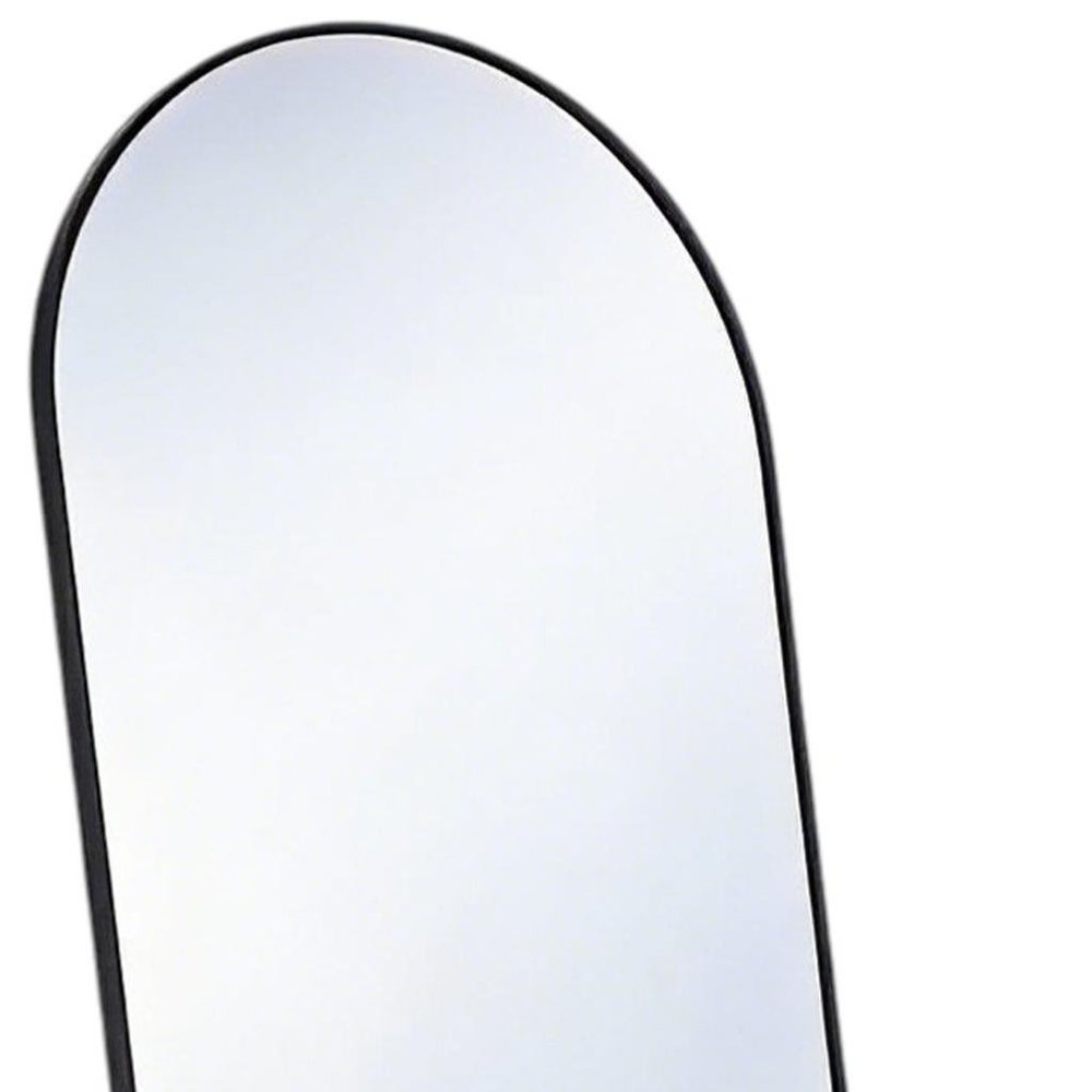 Black Aluminum Arch Freestanding and Wall Mounted Framed Full Length Mirror
