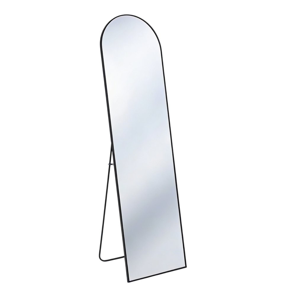 Black Aluminum Arch Freestanding and Wall Mounted Framed Full Length Mirror