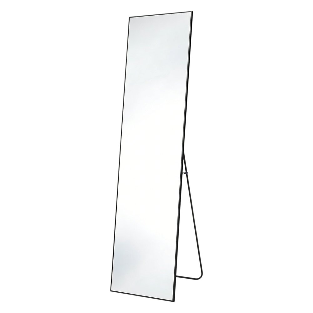 Black Aluminum Freestanding and Wall Mounted Framed Full Length Mirror - 59-inch