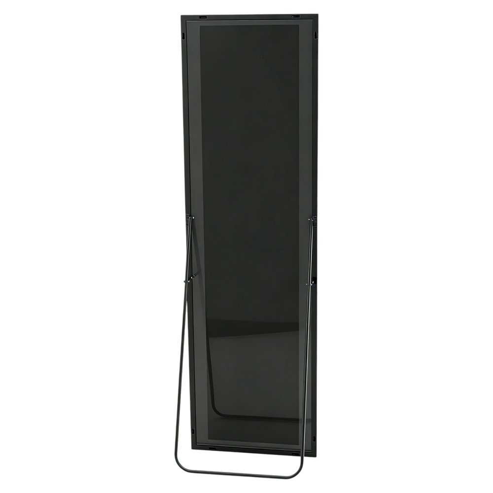 Black Aluminum Freestanding and Wall Mounted Framed Full Length Mirror - 59-inch