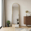 Gold Aluminum Arch Freestanding and Wall Mounted Framed Full Length Mirror
