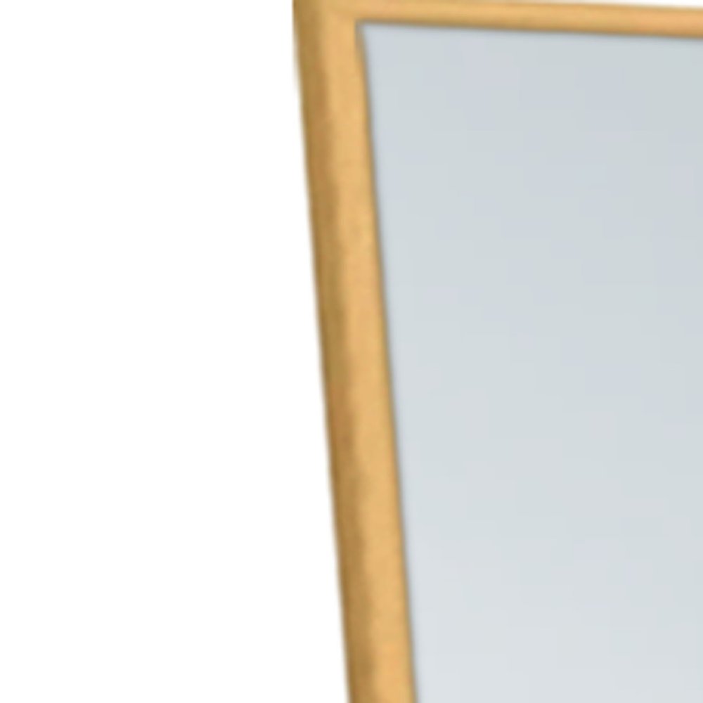 Gold Aluminum Freestanding and Wall Mounted Framed Full Length Mirror - 59-inch