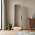 Gold Aluminum Arch Freestanding and Wall Mounted Framed Full Length Mirror