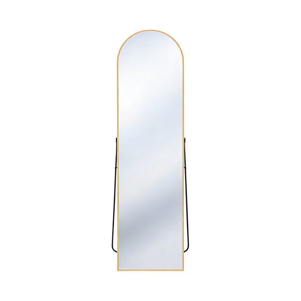 Gold Aluminum Arch Freestanding and Wall Mounted Framed Full Length Mirror