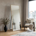 Gold Aluminum Freestanding and Wall Mounted Framed Full Length Mirror - 64-inch