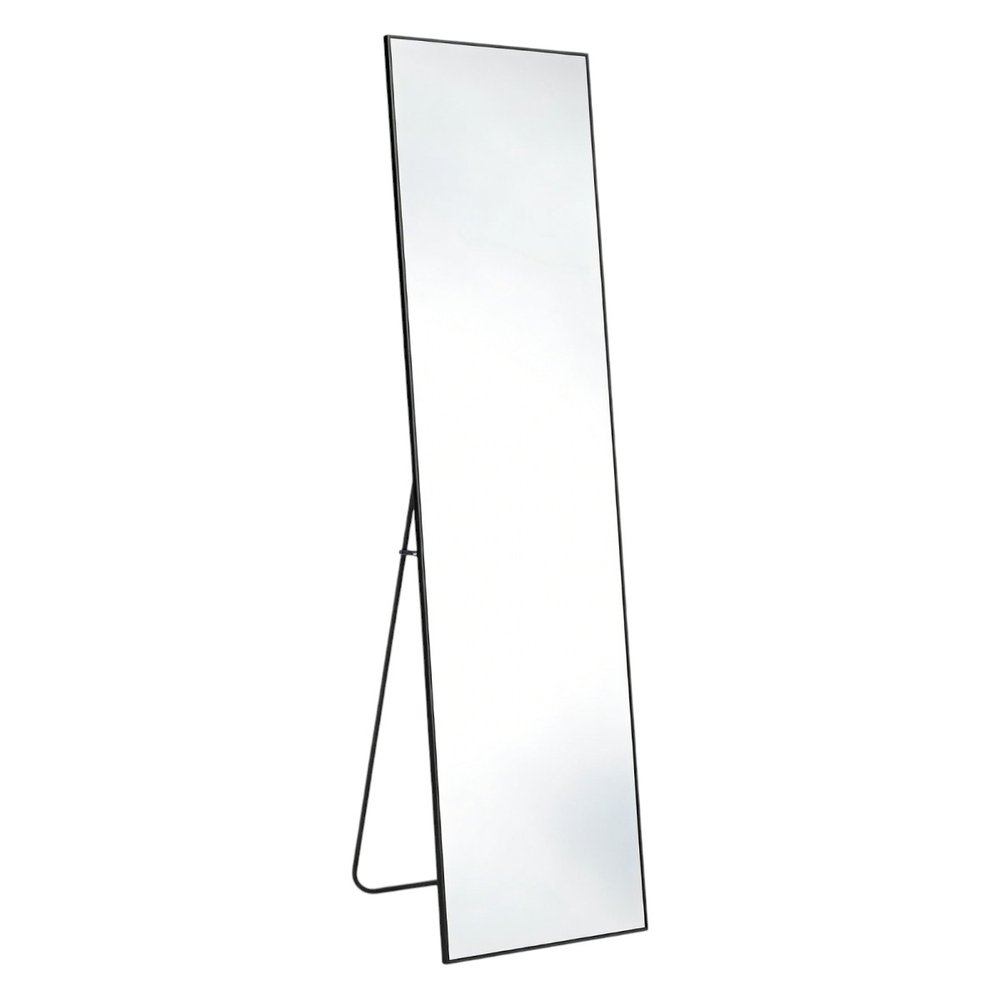 Black Aluminum Freestanding and Wall Mounted Framed Full Length Mirror - 70-inch