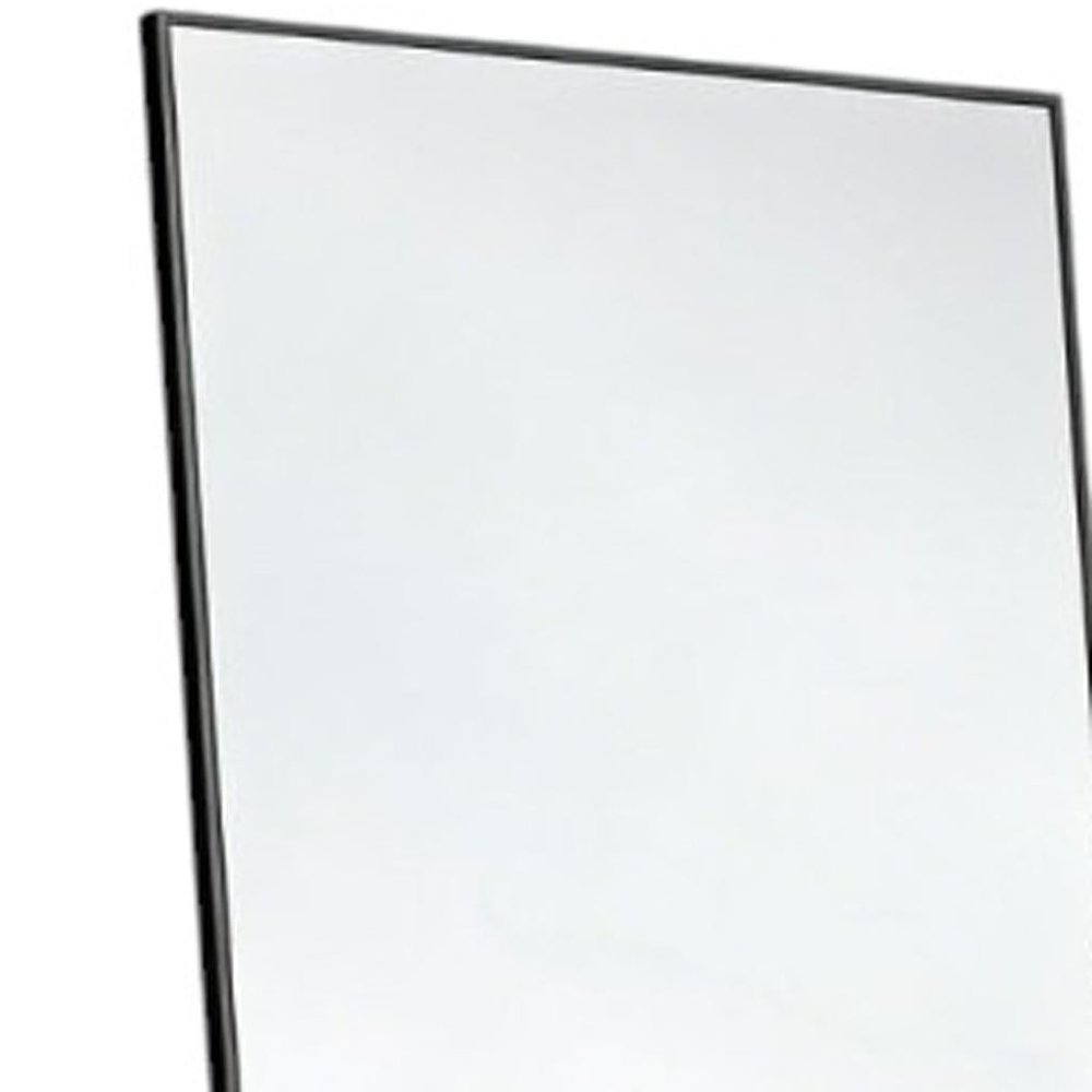 Black Aluminum Freestanding and Wall Mounted Framed Full Length Mirror - 70-inch