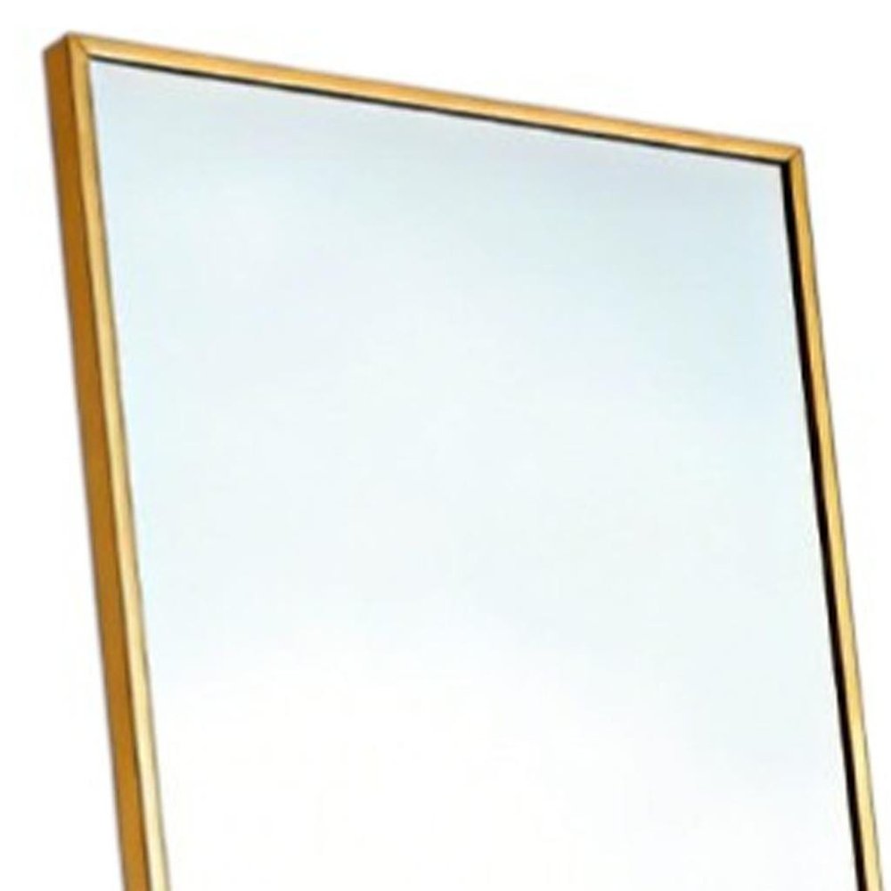 Gold Aluminum Freestanding and Wall Mounted Framed Full Length Mirror - 70-inch
