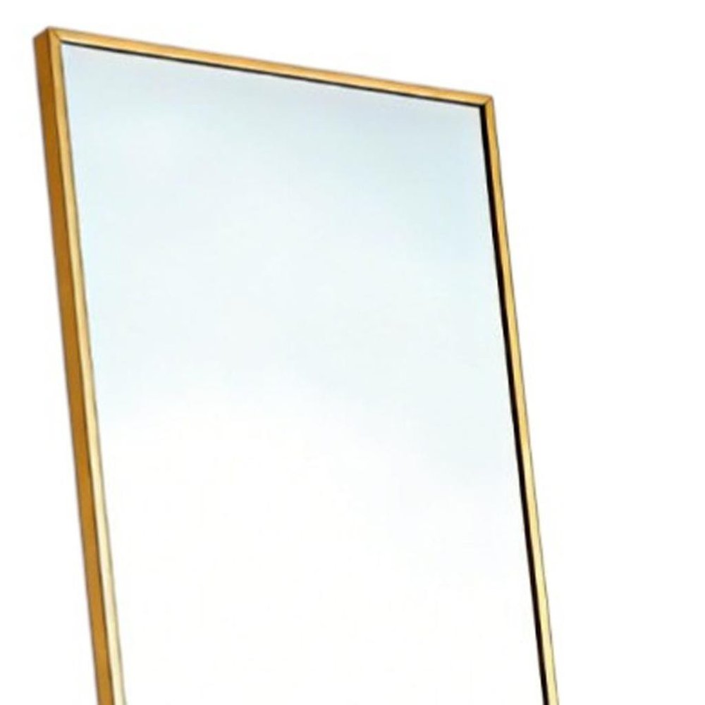 Gold Aluminum Freestanding and Wall Mounted Framed Full Length Mirror - 70-inch