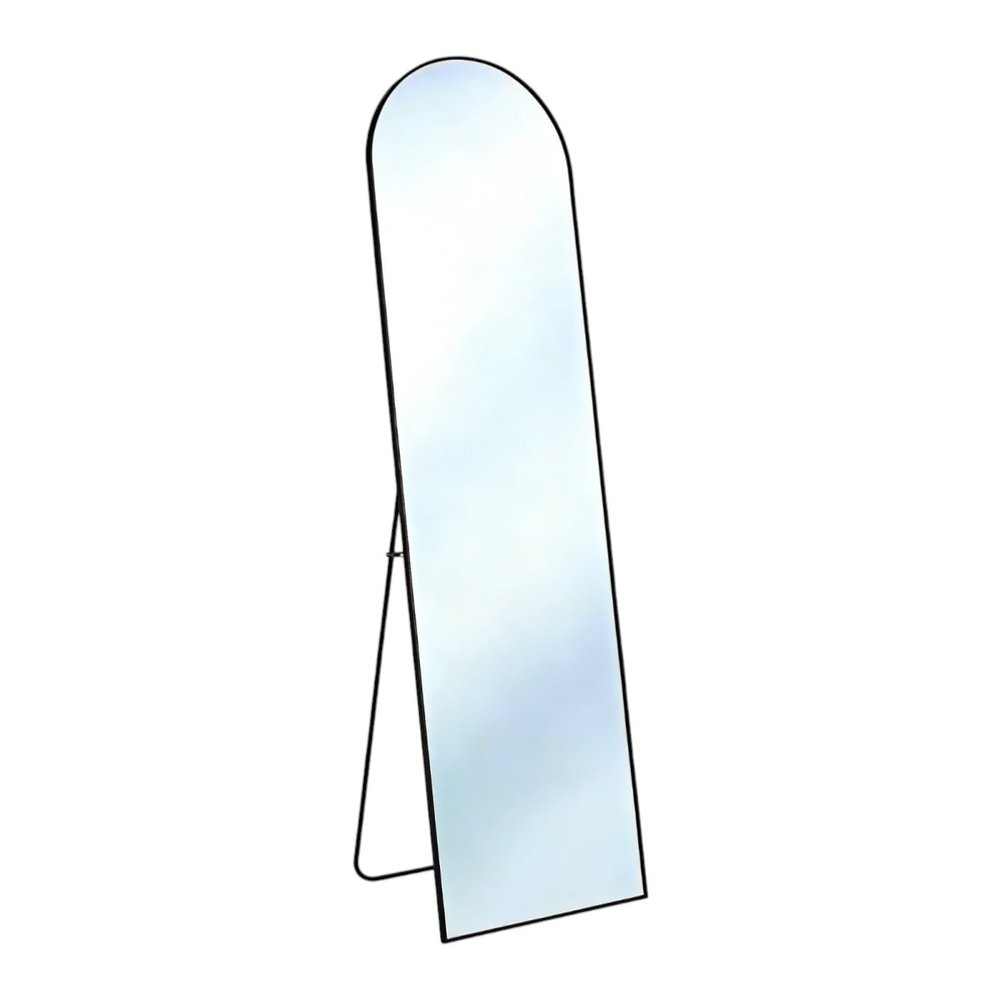Black Aluminum Arch Freestanding and Wall Mounted Framed Full Length Mirror