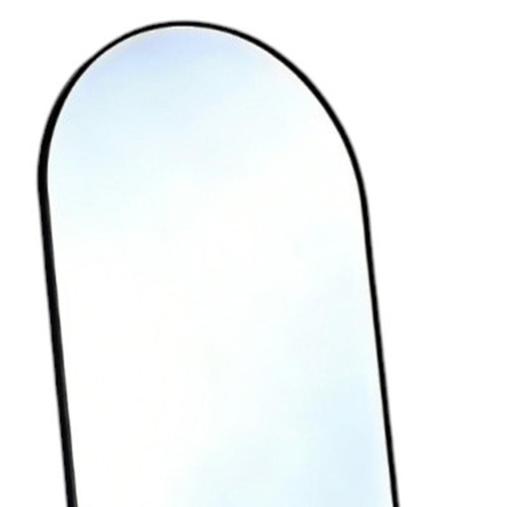 Black Aluminum Arch Freestanding and Wall Mounted Framed Full Length Mirror