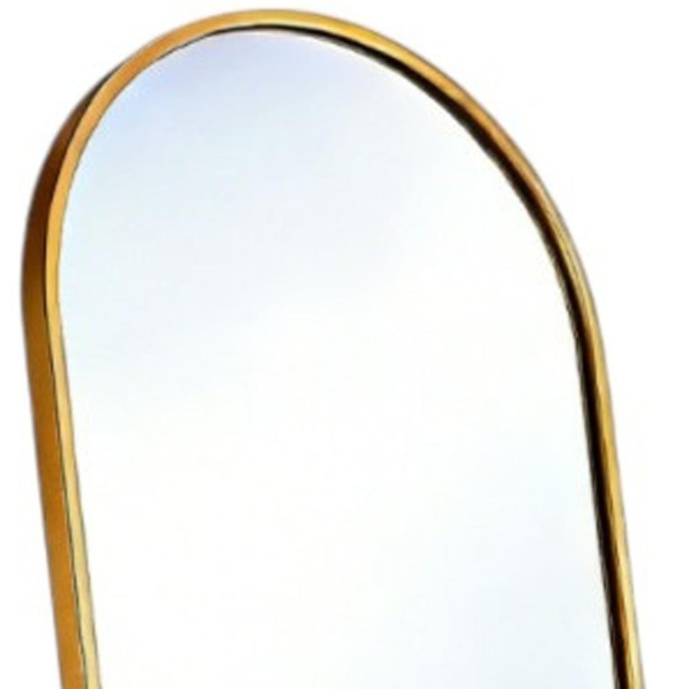 Gold Aluminum Arch Freestanding and Wall Mounted Framed Full Length Mirror