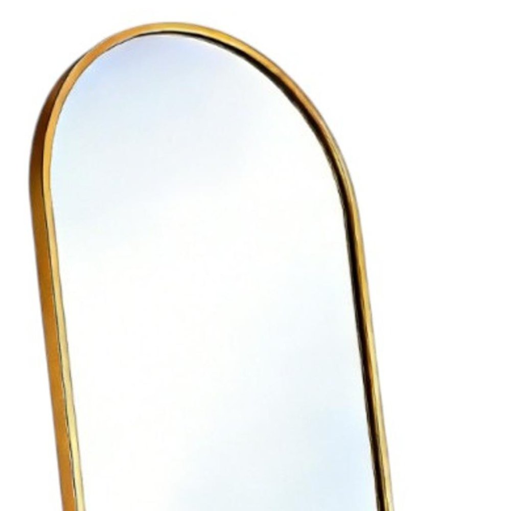Gold Aluminum Arch Freestanding and Wall Mounted Framed Full Length Mirror