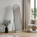 Black Aluminum Arch Freestanding and Wall Mounted Framed Full Length Mirror