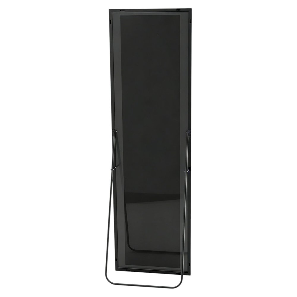 Black Aluminum Freestanding and Wall Mounted Framed Full Length Mirror - 56-inch