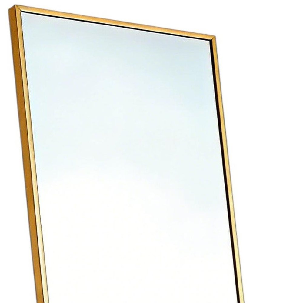 Gold Aluminum Freestanding and Wall Mounted Framed Full Length Mirror - 56-inch