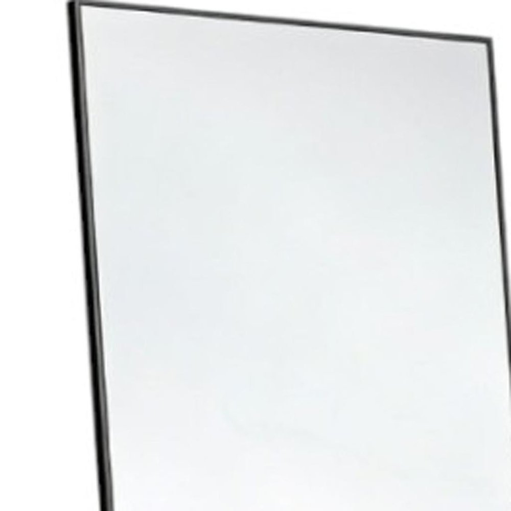 Black Aluminum Wall Mount Leaning or Freestanding Framed Full Length Mirror