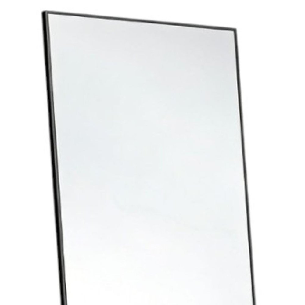 Black Aluminum Wall Mount Leaning or Freestanding Framed Full Length Mirror