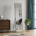 Black Aluminum Wall Mount Leaning or Freestanding Framed Full Length Mirror