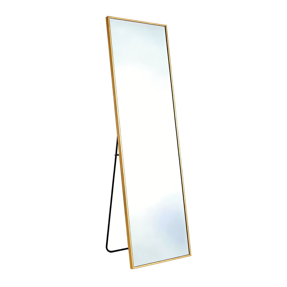 Gold Aluminum Freestanding and Wall Mounted Framed Full Length Mirror - 55-inch