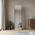 Black Aluminum Freestanding and Wall Mounted Framed Full Length Mirror - 55-inch