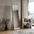 Black Aluminum Freestanding and Wall Mounted Framed Full Length Mirror - 67-inch