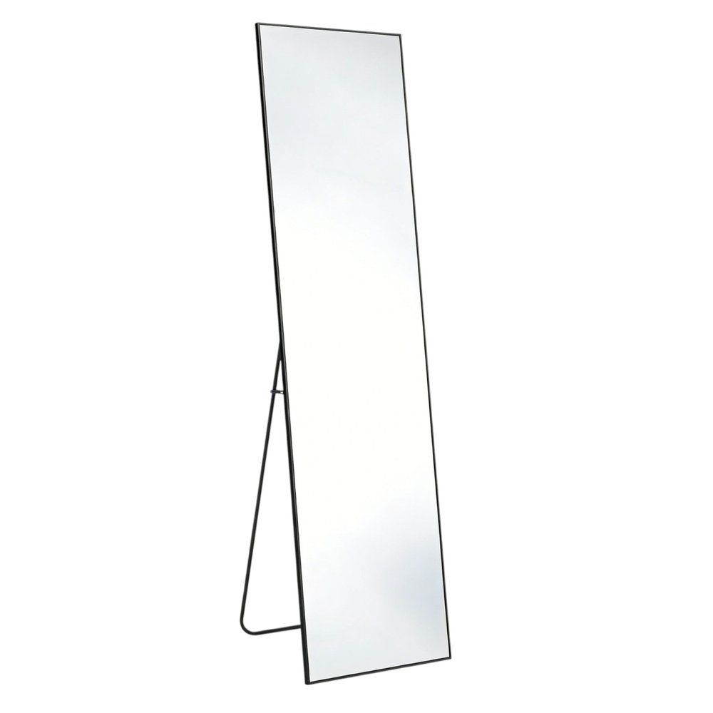 Black Aluminum Freestanding and Wall Mounted Framed Full Length Mirror - 67-inch