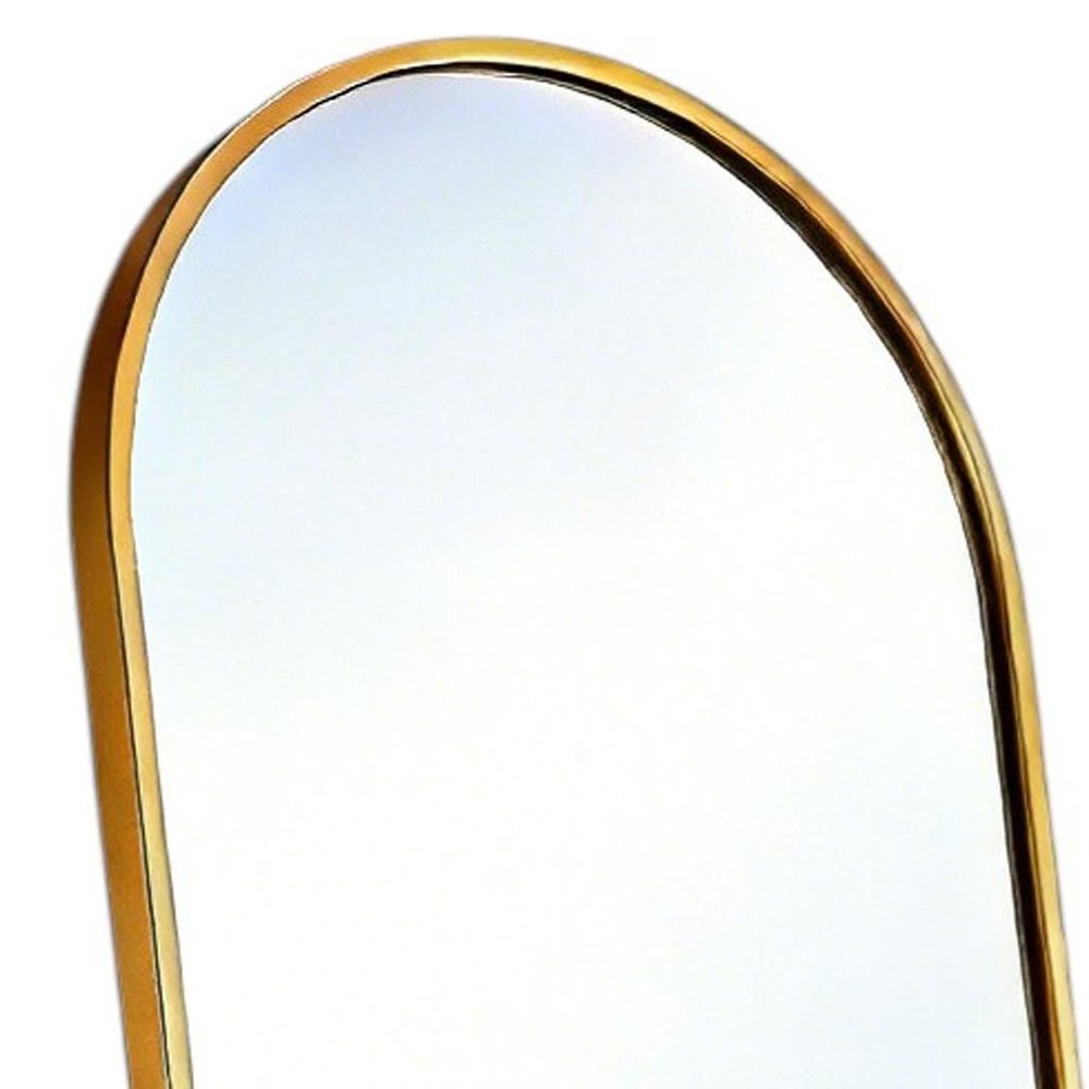 Gold Aluminum Arch Freestanding and Wall Mounted Framed Full Length Mirror