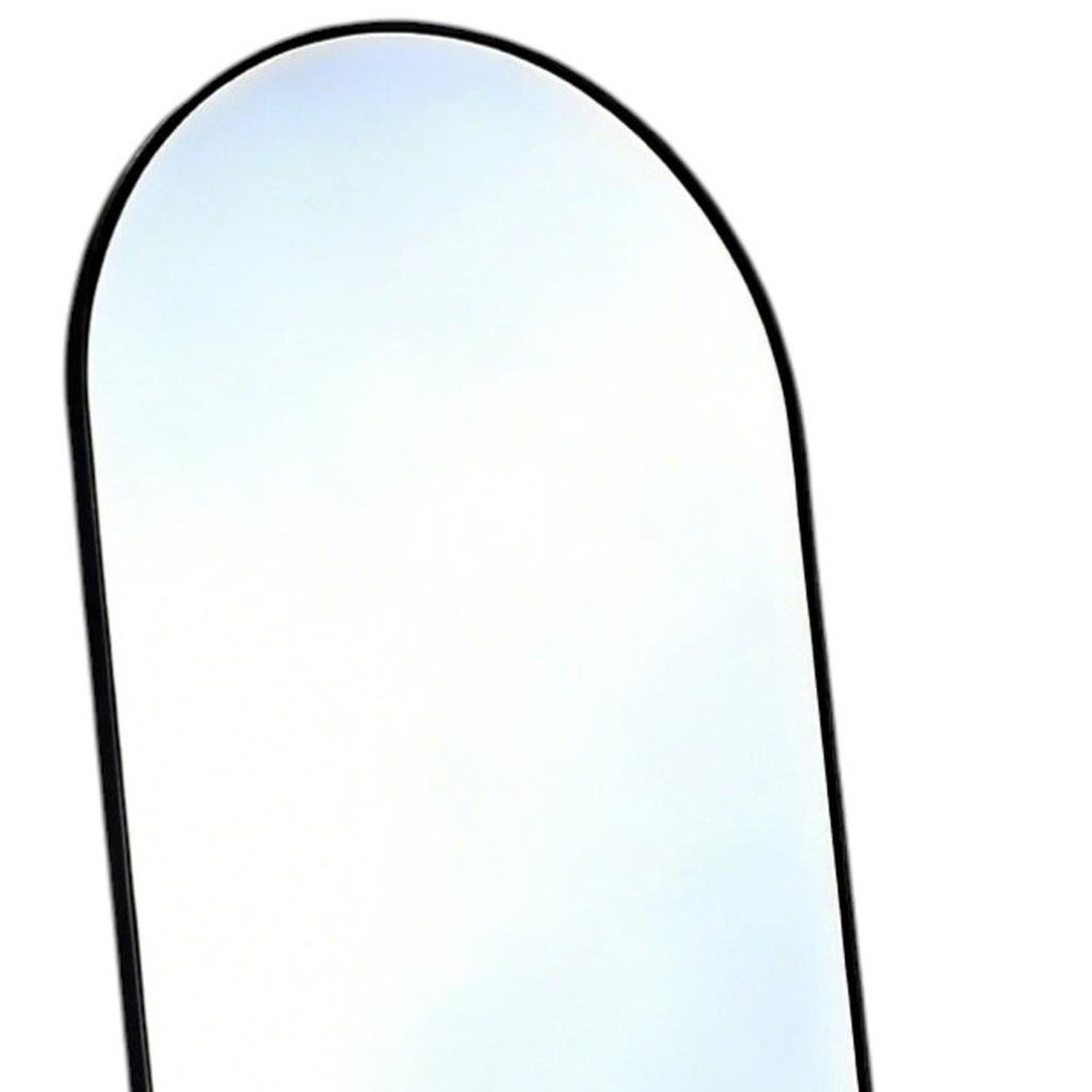 Black Aluminum Arch Freestanding and Wall Mounted Framed Full Length Mirror