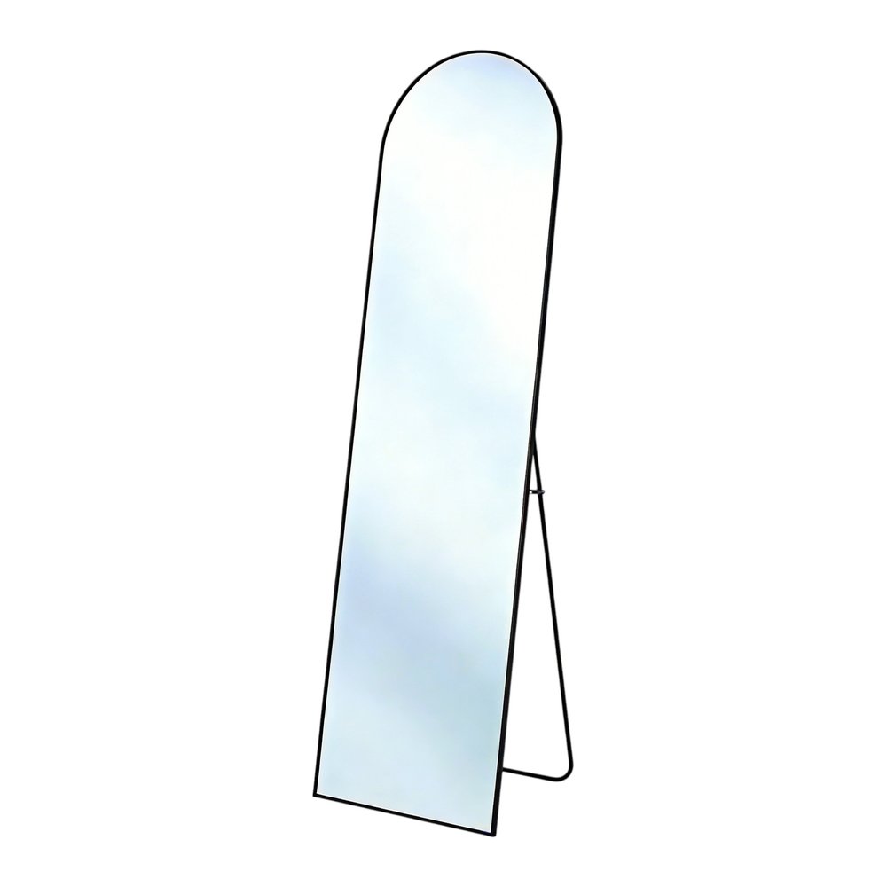 Black Aluminum Arch Freestanding and Wall Mounted Framed Full Length Mirror