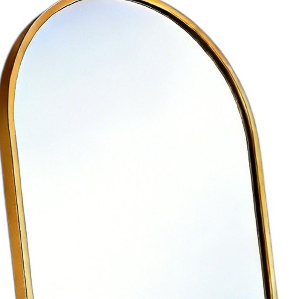 Gold Aluminum Arch Freestanding and Wall Mounted Framed Full Length Mirror