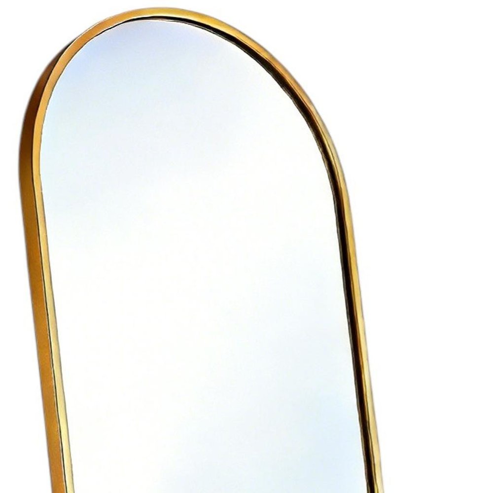 Gold Aluminum Arch Freestanding and Wall Mounted Framed Full Length Mirror