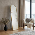 Gold Aluminum Arch Freestanding and Wall Mounted Framed Full Length Mirror