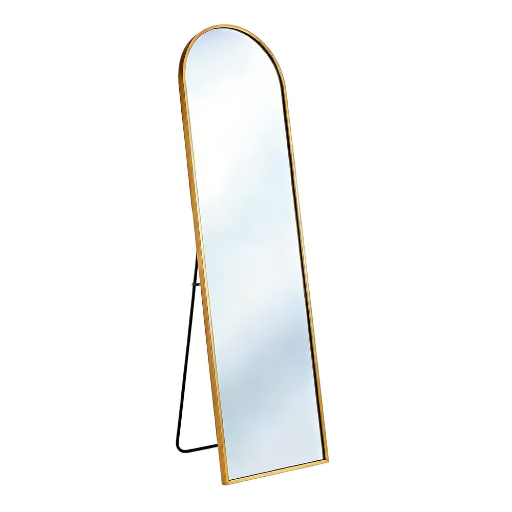 Gold Aluminum Arch Freestanding and Wall Mounted Framed Full Length Mirror