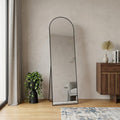 Black Aluminum Arch Freestanding and Wall Mounted Framed Full Length Mirror