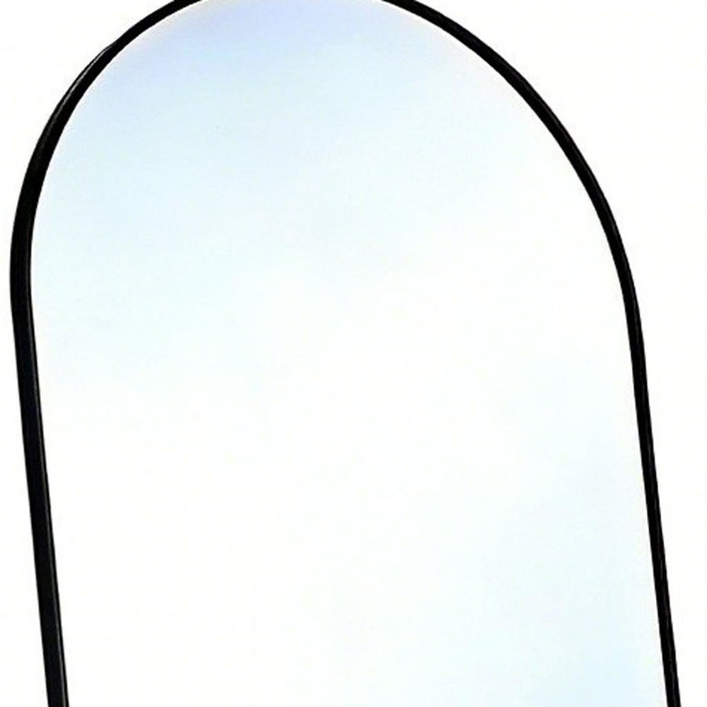 Black Aluminum Arch Freestanding and Wall Mounted Framed Full Length Mirror