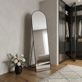 Black Aluminum Arch Freestanding and Wall Mounted Framed Full Length Mirror