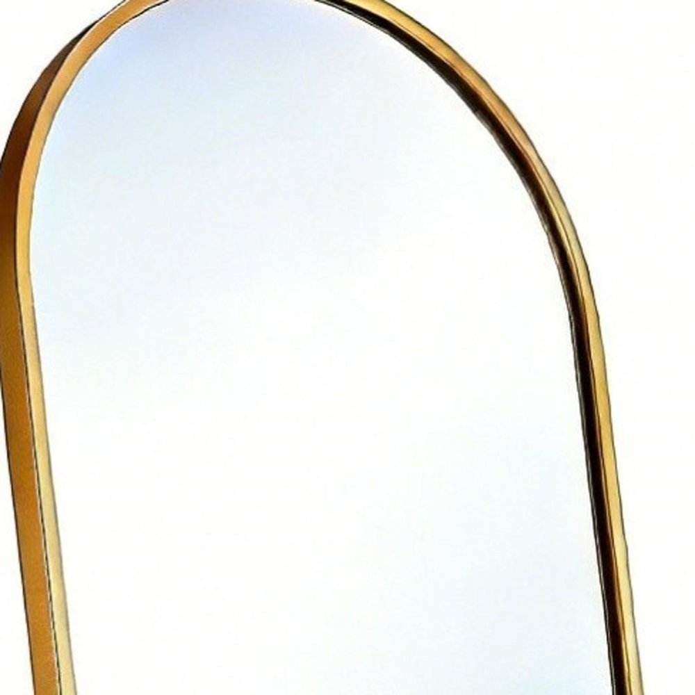 Gold Aluminum Arch Wall Mounted and Freestanding Framed Full Length Mirror