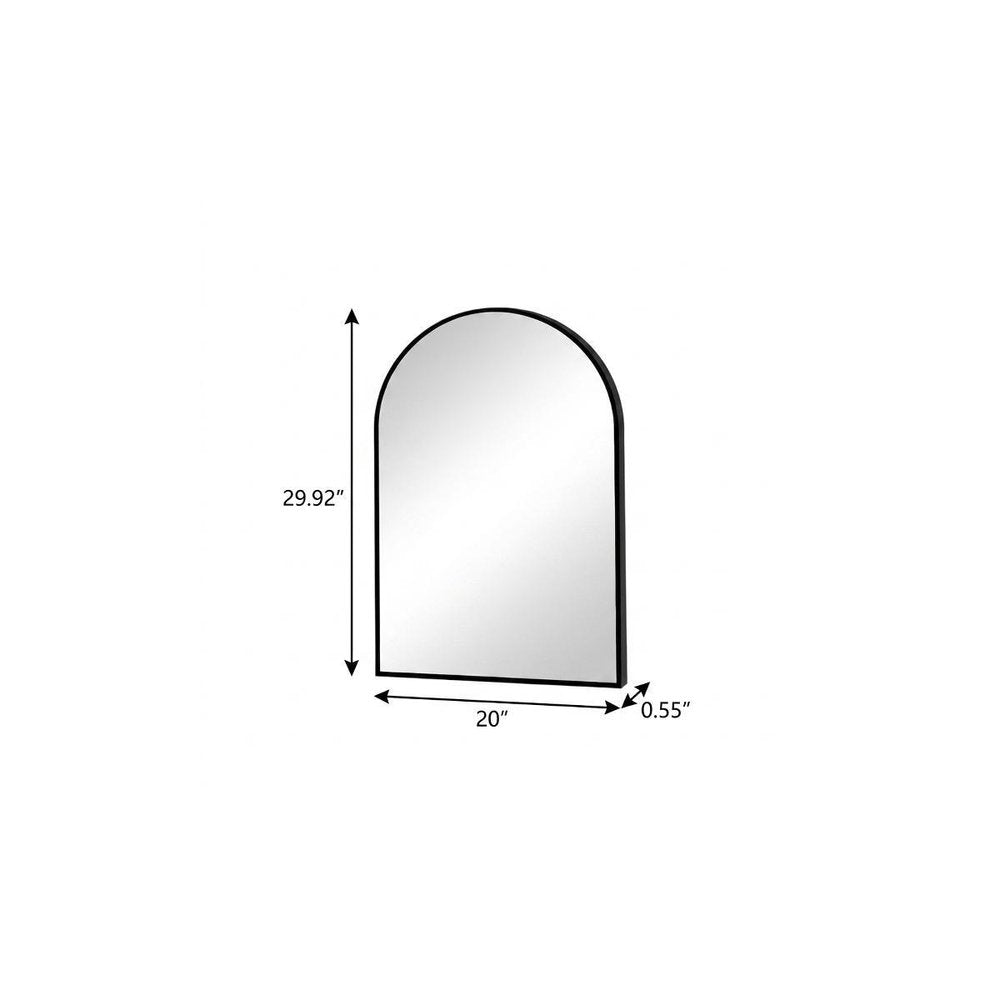 Black Aluminum Arch Framed Anti Fog Accent Mirror - 30-inch