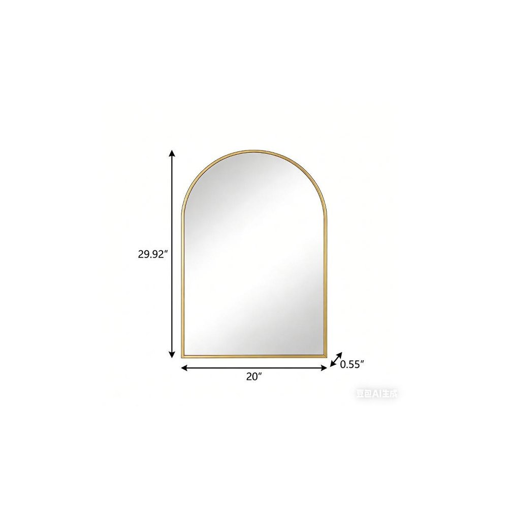 Gold Aluminum Arch Framed Anti Fog Accent Mirror - 30-inch