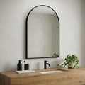 Black Aluminum Arch Framed Anti Fog Accent Mirror - 35-inch