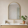 Gold Aluminum Arch Framed Anti Fog Accent Mirror - 35-inch
