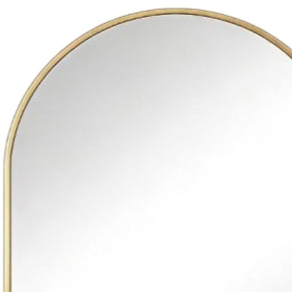 Gold Aluminum Arch Framed Anti Fog Accent Mirror - 35-inch