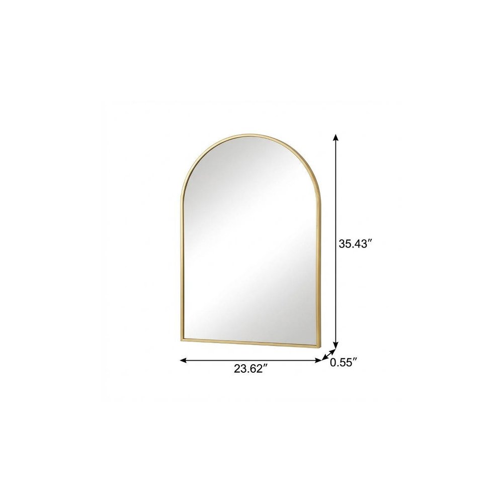 Gold Aluminum Arch Framed Anti Fog Accent Mirror - 35-inch