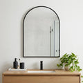 Black Aluminum Arch Framed Anti Fog Accent Mirror - 38-inch