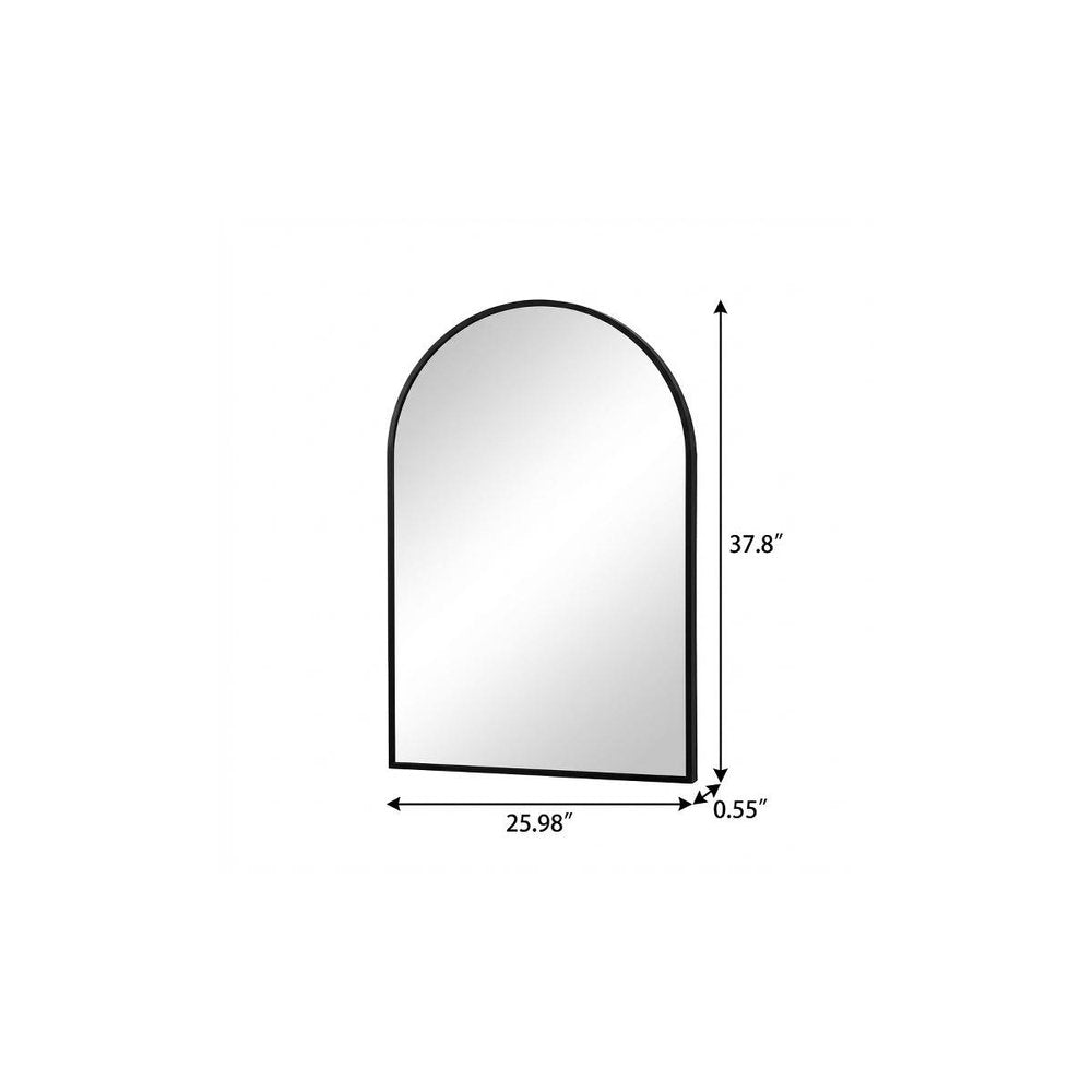 Black Aluminum Arch Framed Anti Fog Accent Mirror - 38-inch